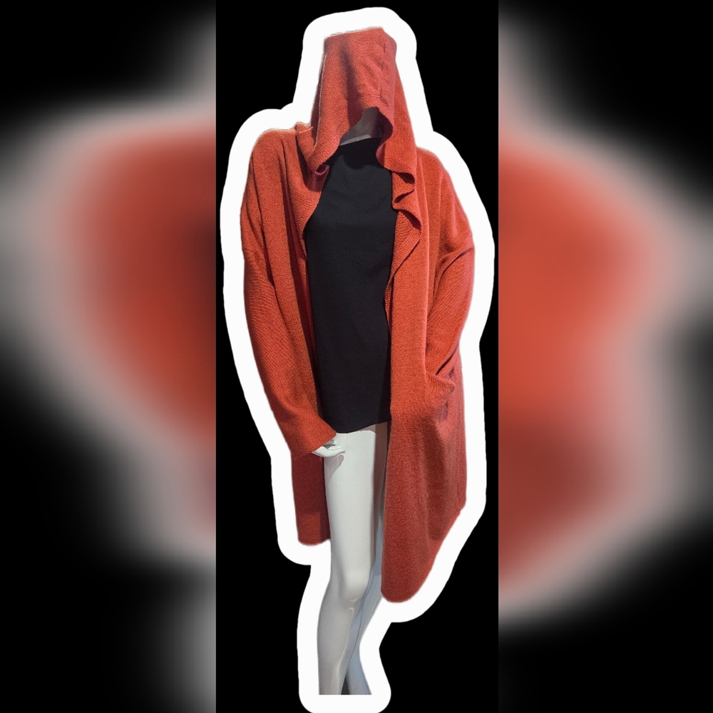 Cozy Clay Colored Hooded Cardigan